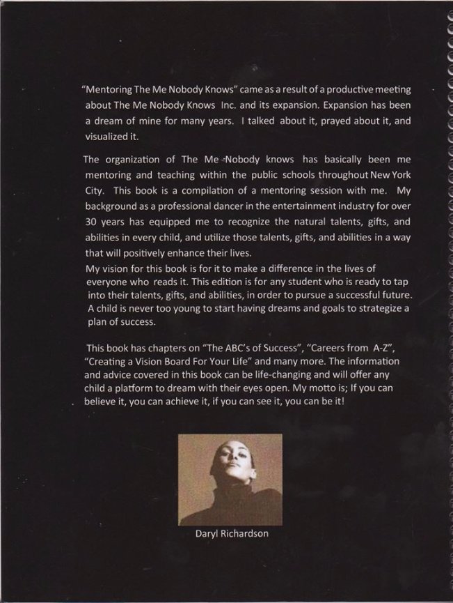 Back Cover of Mentoring The Me Nobody Knows