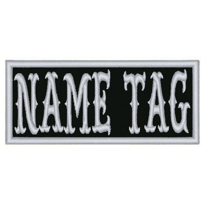 3 Line Custom Embroidered Name Tag Biker Patch