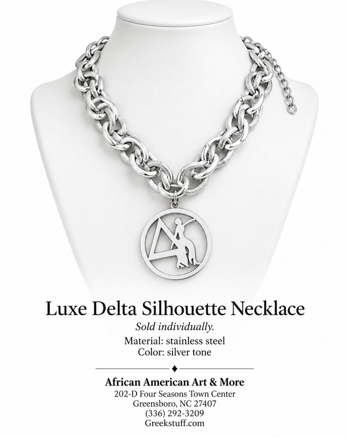 Luxe Delta Silhouette Necklace (Silver)