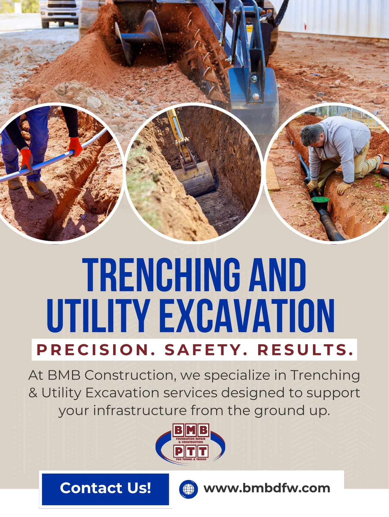 Trenching & Utility Excavation Services | BMB Construction, TX