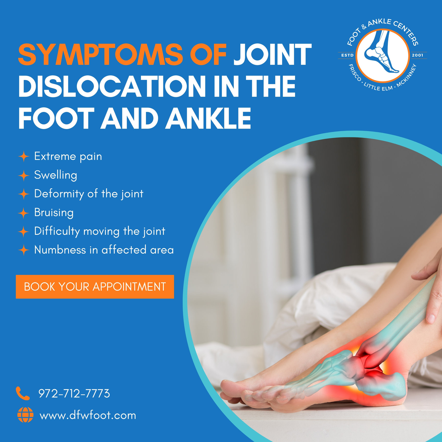 Learn Treatment of Joint Dislocation of the Foot and Ankle in Frisco ...