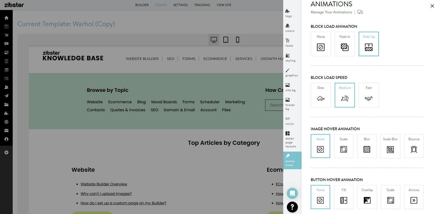 How To Change Block Load Animations - Zibster Knowledge Base