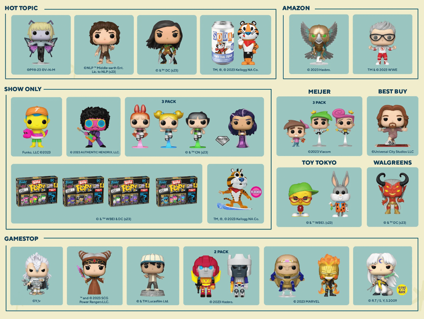 Complete List of SDCC 2023 Funko Exclusives